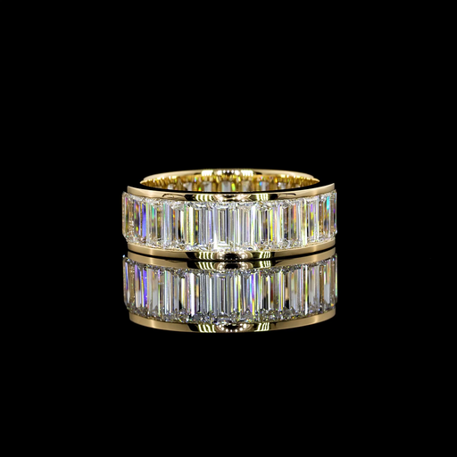 [EB14YBAG400CNS] 4.22 Cts 14k Yellow Gold Baguette Shape Eternity Band Eternity Band