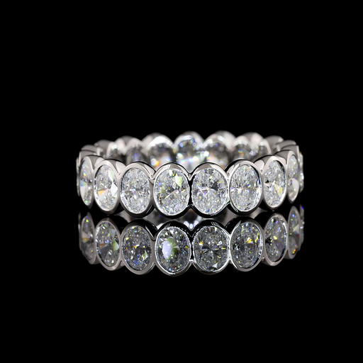 [EB14WOV300BNS] 2.93 Cts 14k White Gold Oval Shape Eternity Band Eternity Band