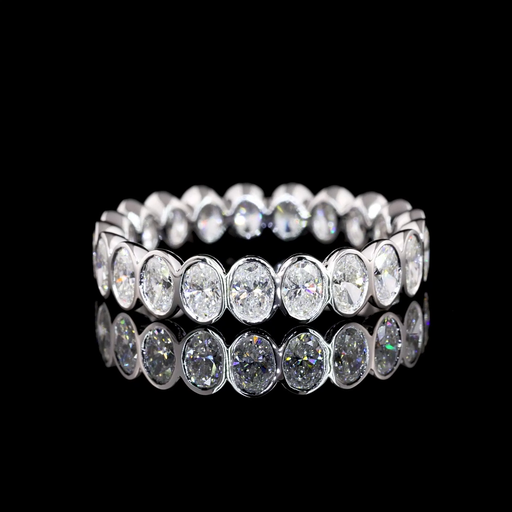 [EB14WOV175BNS] 1.88 Cts 14k White Gold Oval Shape Eternity Band Eternity Band