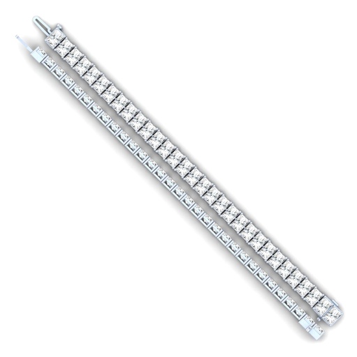 [BC14WTSRAD1400PNS] 14.03 Cts 14k White Gold Radiant Shape Tennis Bracelet