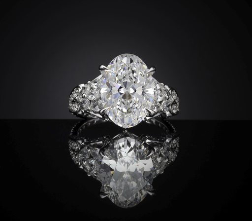 [RG14WSPOV650PNS] 6.45 Cts 14k White Gold Oval Shape Special Ring