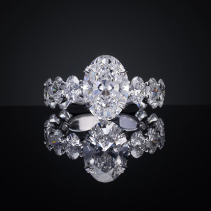 [RG14WSPOV600PNS] 6.31 Cts 14k White Gold Oval Shape Special Ring