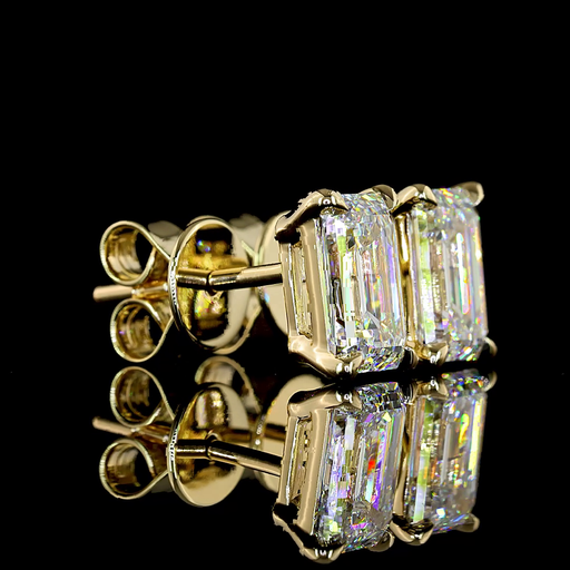 [ER14YSDEM200PNS] 2.07 Cts 14k Yellow Gold Emerald Shape Studs Earring