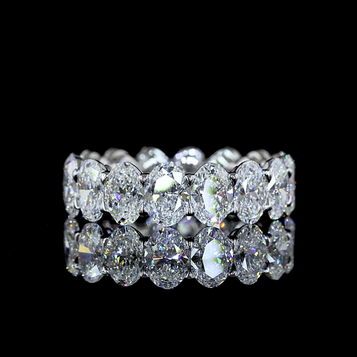 [EB14WOV650PNS] 6.82 Cts 14k White Gold Oval Shape Eternity Band Eternity Band
