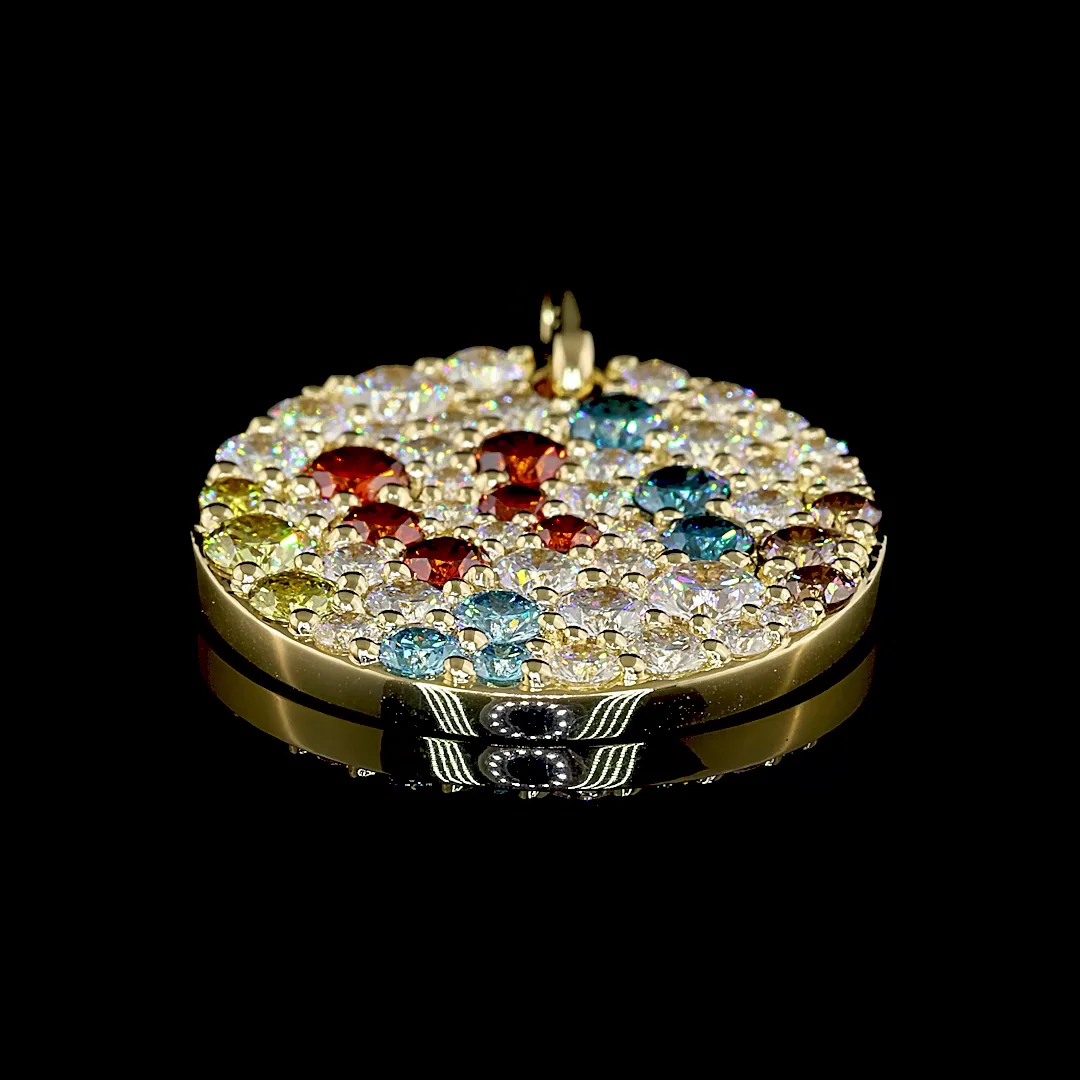 5.02 Cts 14k Yellow Gold Round Shape Pendant Pendant