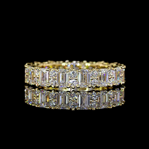 [EB14Y250PNS] 2.57 Cts 14k Yellow Gold Mix Shape Eternity Band Eternity Band