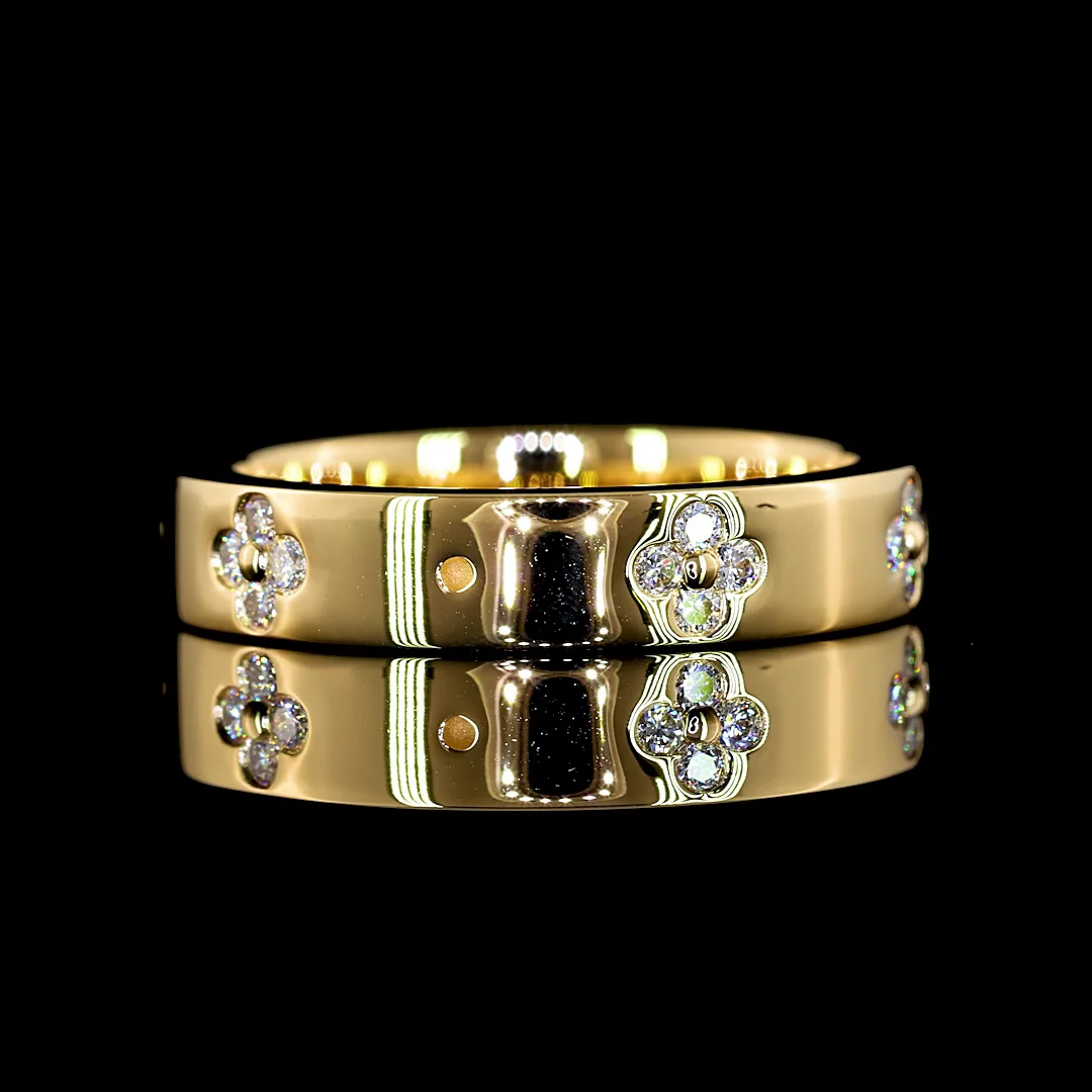 0.19 Cts 18k Yellow Gold Round Shape Eternity Band Eternity Band