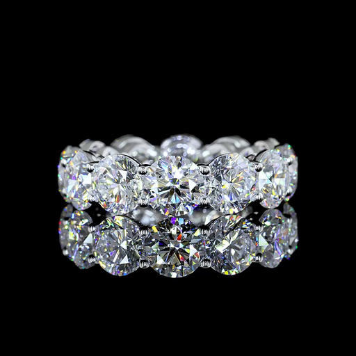[EB14WRD850P] 8.5 Cts 14k White Gold Round Shape Eternity Band Eternity Band