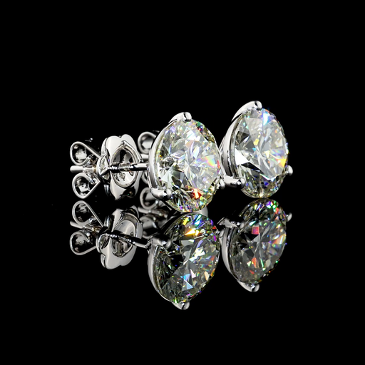 [ER14WMTRD275P] 2.86 Cts 14k White Gold Round Shape Martini Earring