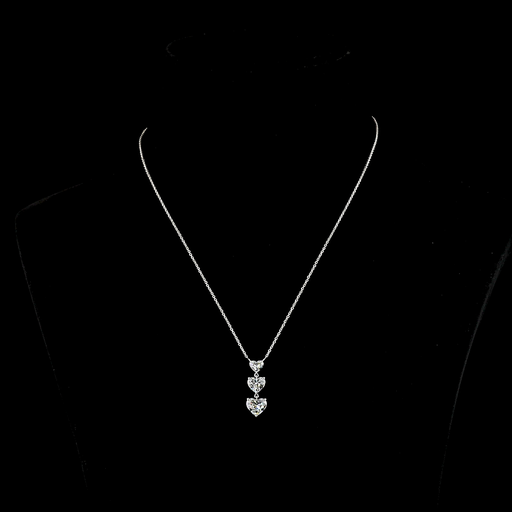 [PD14WHS300PEW] 3.01 Cts 14k White Gold Heart Shape Pendant Pendant