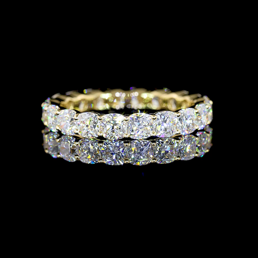 [EB14YSCB300P] 3.3 Cts 14k Yellow Gold Square Cushion Brilliant Shape Eternity Band Eternity Band