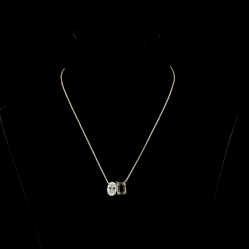 [PD14YEM600PNS] 6.24 Cts 14k Yellow Gold Emerald Shape Pendant Pendant