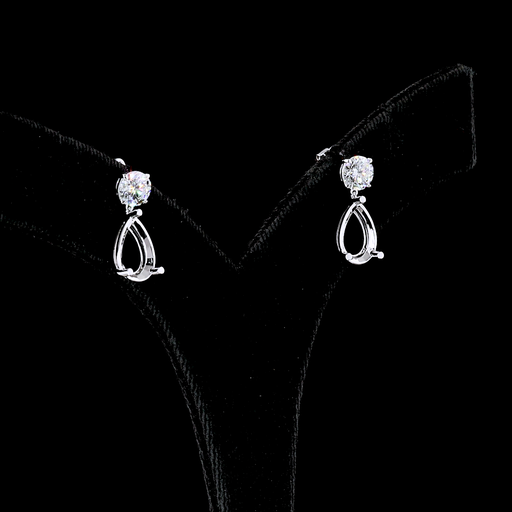 [ER14WHNPS500PEW] 5.22 Cts 14k White Gold Pear Shape Hanging Earring
