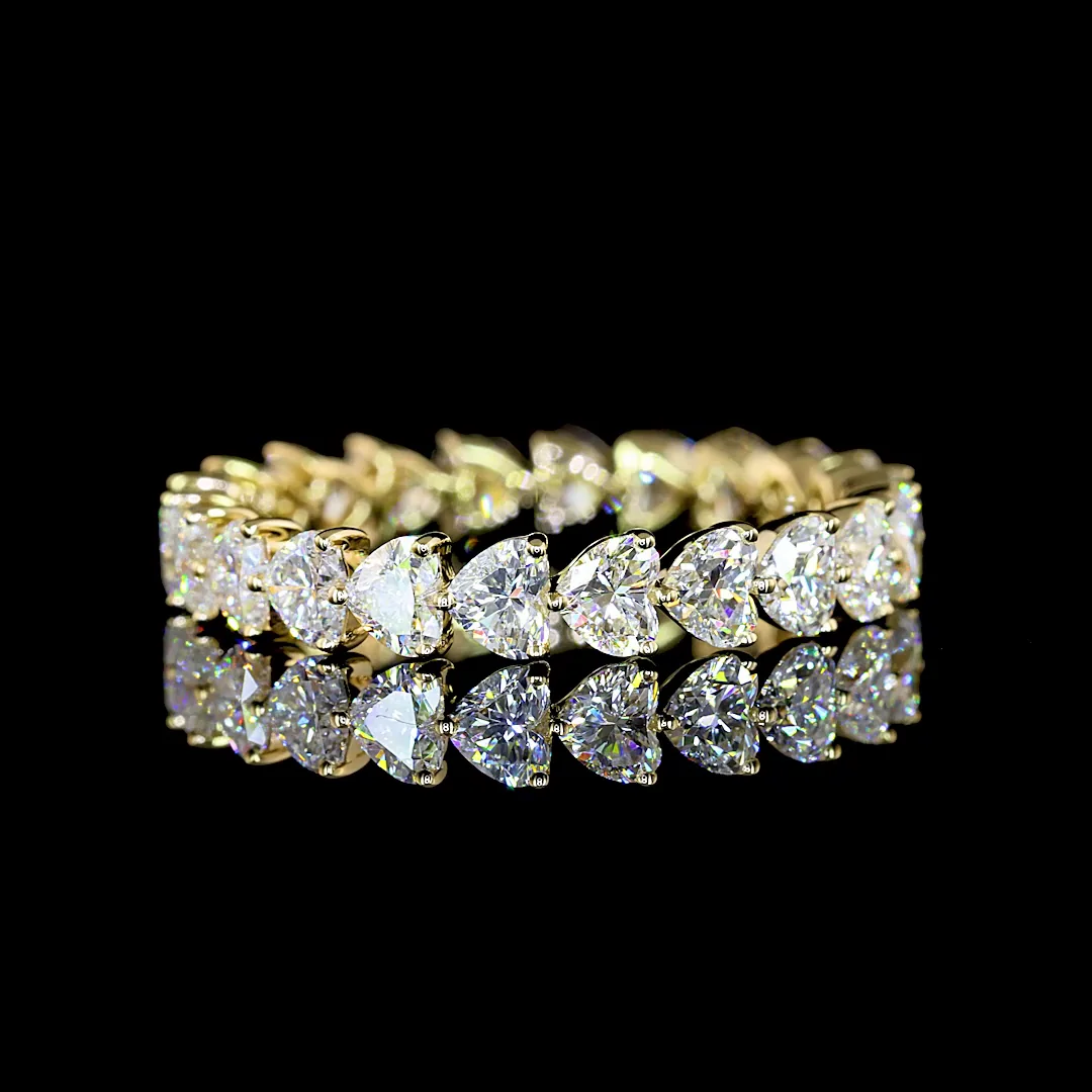 2.31 Cts 14k Yellow Gold Heart Shape Eternity Band Eternity Band
