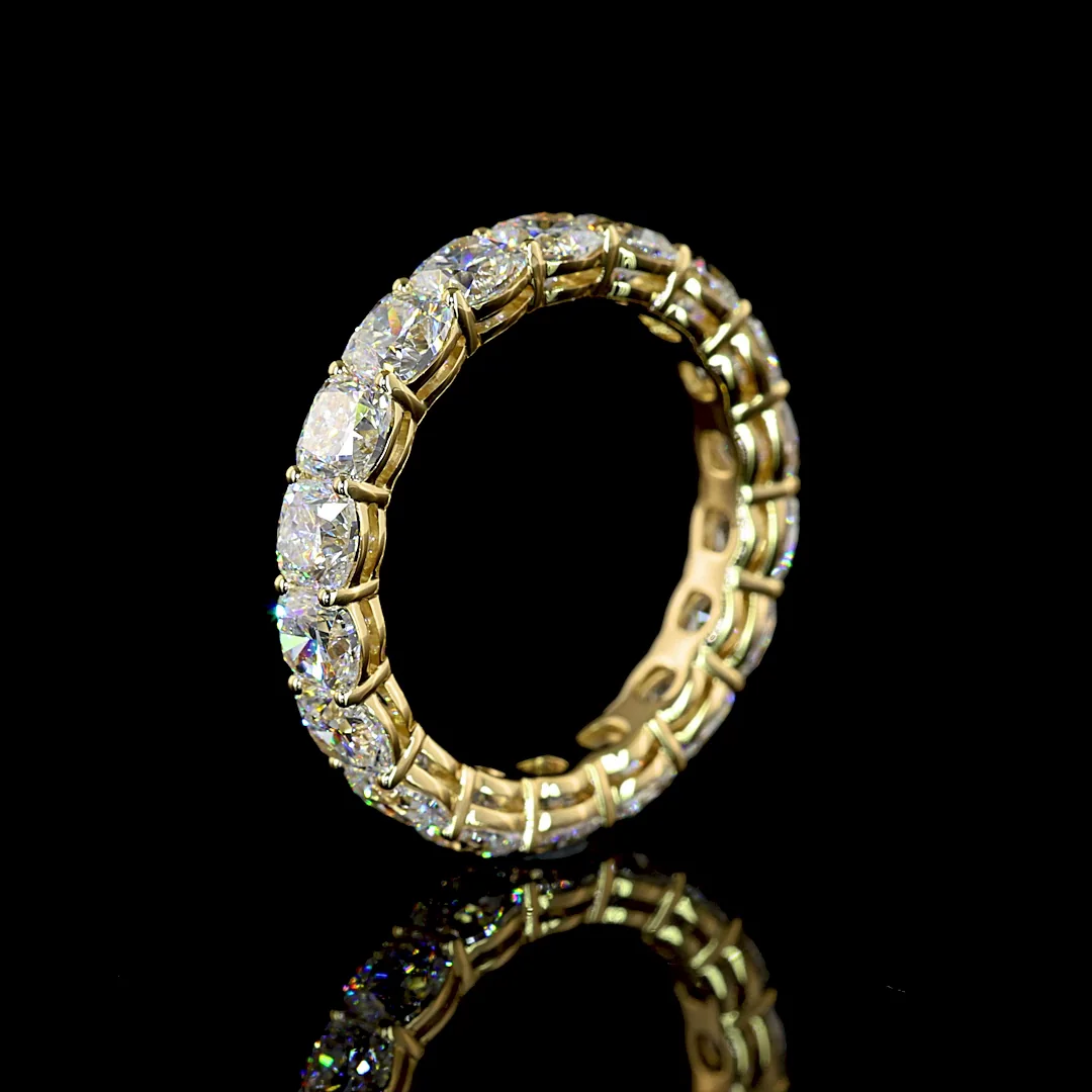 4.5 Cts 14k Yellow Gold Square Cushion Brilliant Shape Eternity Band Eternity Band
