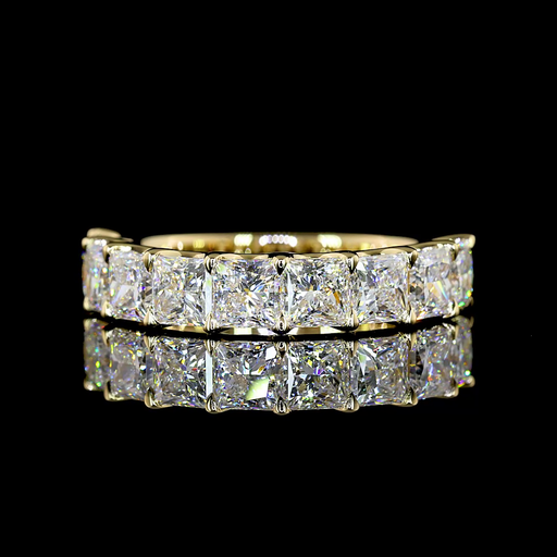 [EB14YHFPR300UP] 3.09 Cts 14k Yellow Gold Princess Shape Half Eternity Eternity Band