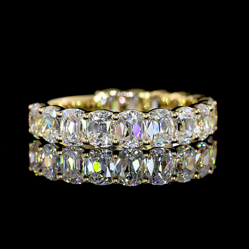 [EB14Y3/4ANCU300PNS] 3.2 Cts 14k Yellow Gold Antique Cushion Shape 3/4 Band Eternity Band
