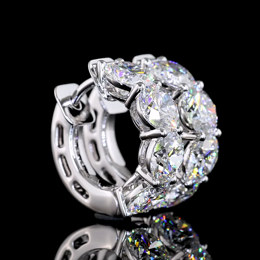 3.99 Cts 14k White Gold Round Shape Huggies Earring