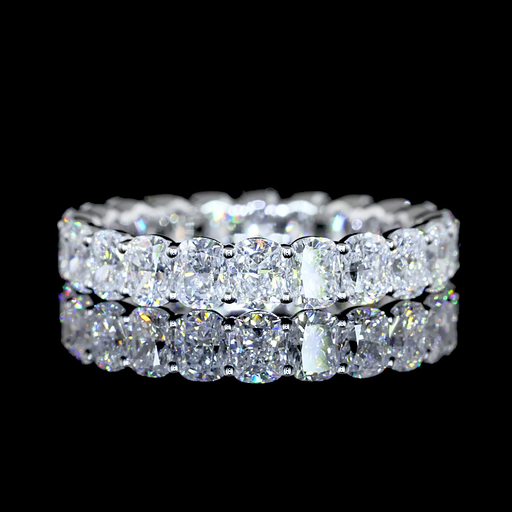 [EB14WBECU300PNS] 3.27 Cts 14k White Gold Cushion Brilliant Shape Eternity Band Eternity Band