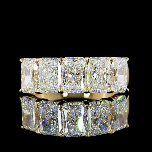 [EB14Y5RAD400PNS] 4.11 Cts 14k Yellow Gold Radiant Shape 5 Stones Eternity Band