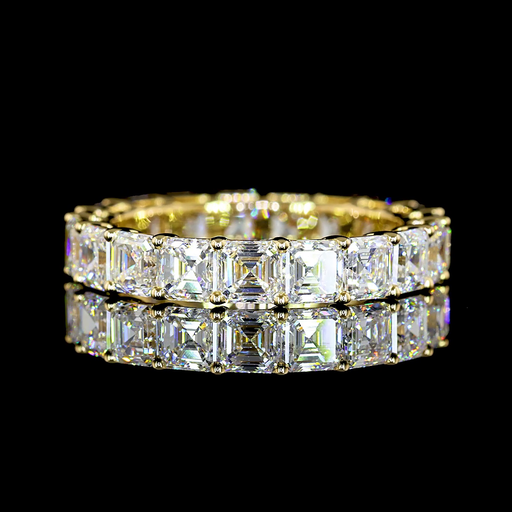 [EB14YAS400P] 4.37 Cts 14k Yellow Gold Asscher Shape Eternity Band Eternity Band