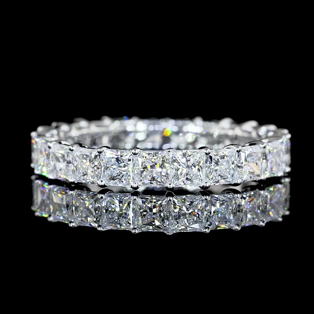 3.07 Cts 14k White Gold Princess Shape Eternity Band Eternity Band