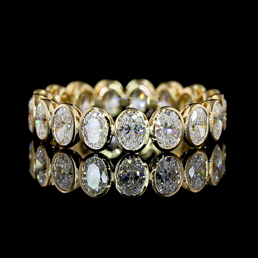 [EB14YOV200BNS] 2.04 Cts 14k Yellow Gold Oval Shape Eternity Band Eternity Band