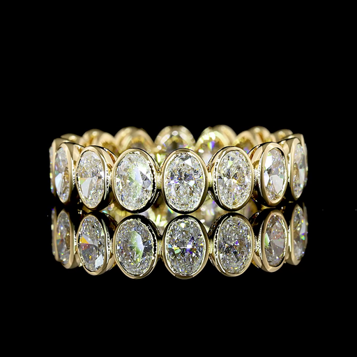 [EB14YOV300BNS] 3.03 Cts 14k Yellow Gold Oval Shape Eternity Band Eternity Band