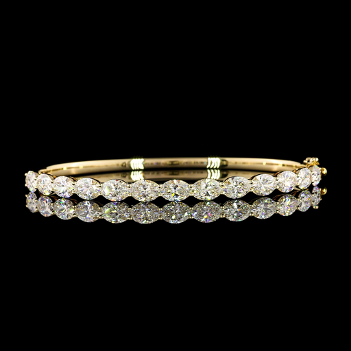 [BC14YBGOV550PEW] 5.64 Cts 14k Yellow Gold Oval Shape Bangles Bracelet