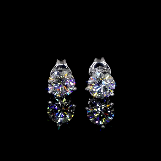 [ER18WMTRD70P] 0.72 Cts 18k White Gold Round Shape Martini Earring