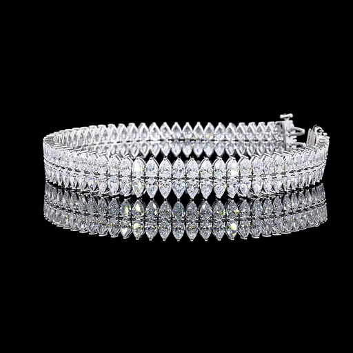 [BC14WSPPS1350PNS] 13.58 Cts 14k White Gold Pear Shape Special Bracelet