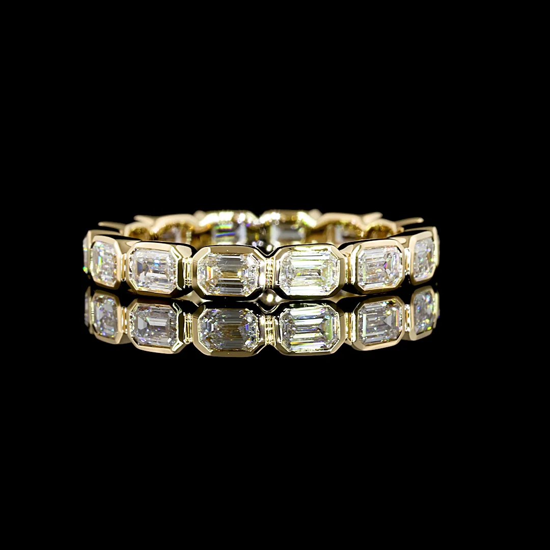 1.62 Cts 14k Yellow Gold Emerald Shape Eternity Band Eternity Band