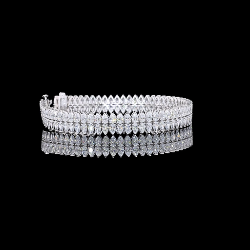 [BC14WSPPS1400PNS] 13.96 Cts 14k White Gold Pear Shape Special Bracelet
