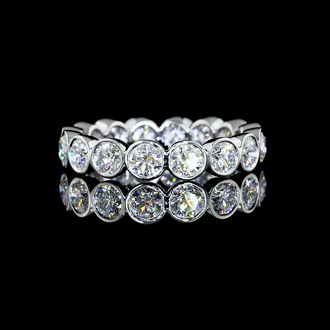 2.61 Cts Platinum Round Shape Eternity Band Eternity Band