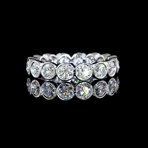 [EBPRD250B] 2.61 Cts Platinum Round Shape Eternity Band Eternity Band