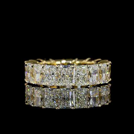 [EB14YRAD650PNS] 6.6 Cts 14k Yellow Gold Radiant Shape Eternity Band Eternity Band
