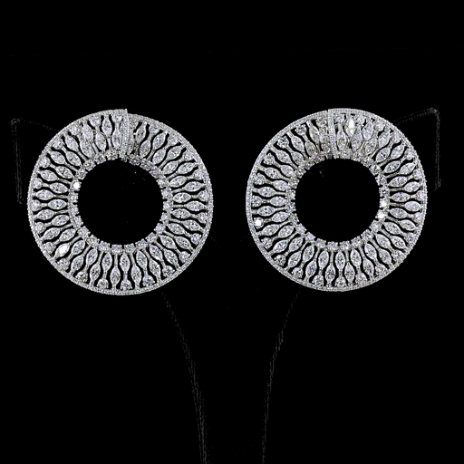 [ER14WSP1200PNS] 12.41 Cts 14k White Gold Mix Shape Special Earring