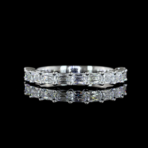 [EBPHFMORAD100PEW] 1.07 Cts Platinum Radiant Modified Shape Half Eternity Eternity Band