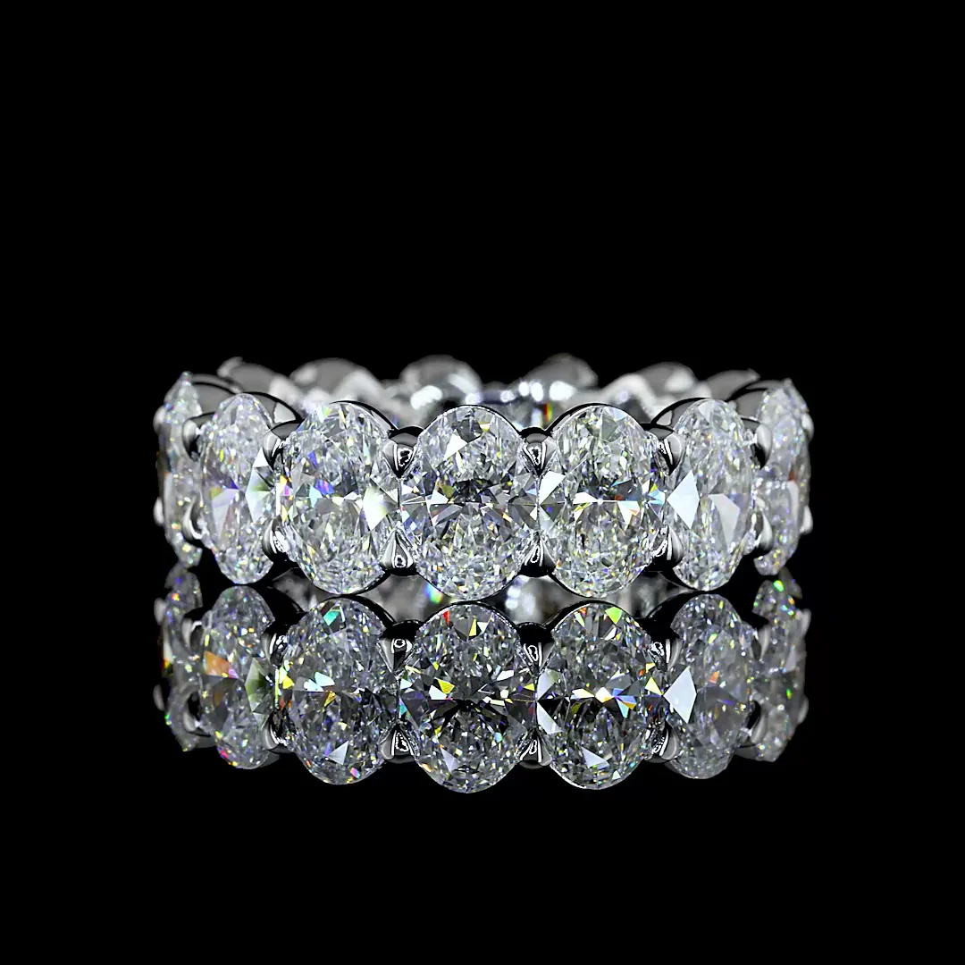 9.2 Cts 14k White Gold Oval Shape Eternity Band Eternity Band