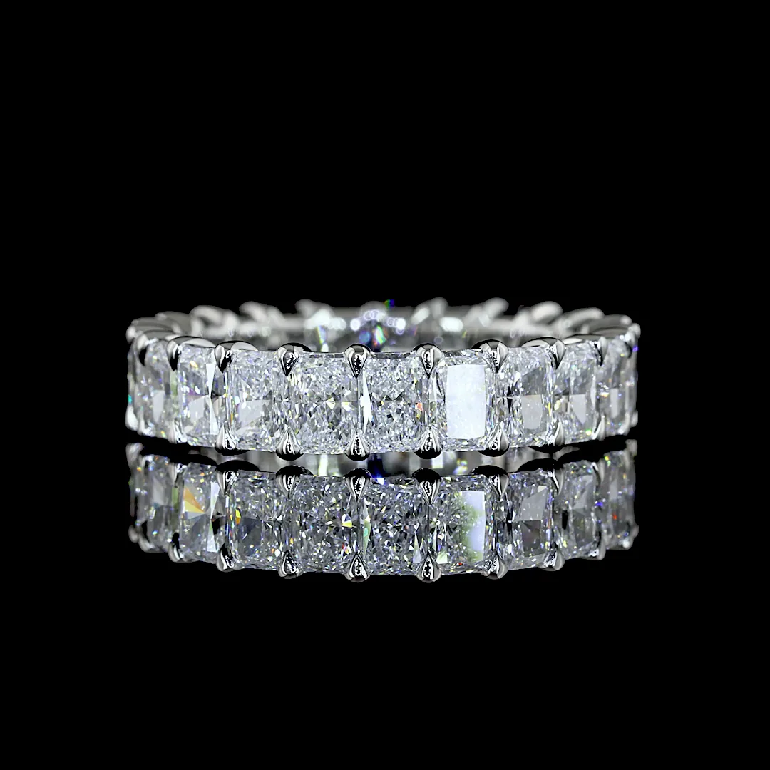 3.45 Cts Platinum Radiant Shape Eternity Band Eternity Band