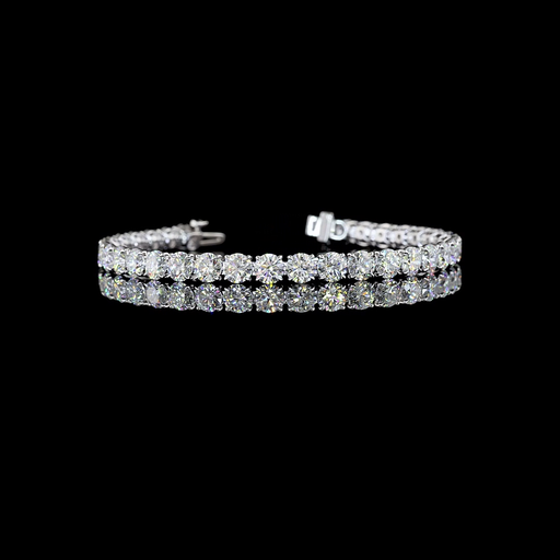 [BC14WTSRD1400P] 14.1 Cts 14k White Gold Round Shape Tennis Bracelet