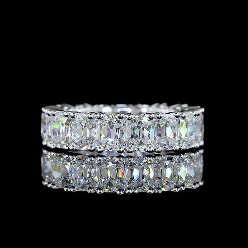 [EB14WANCU500PNS] 5.22 Cts 14k White Gold Antique Cushion Shape Eternity Band Eternity Band