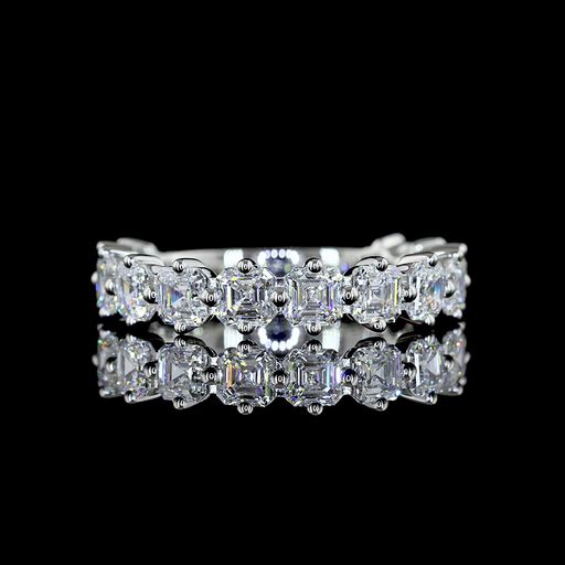 [EBP45750AS200P] 2.03 Cts Platinum Asscher Shape 3/4 Band Eternity Band