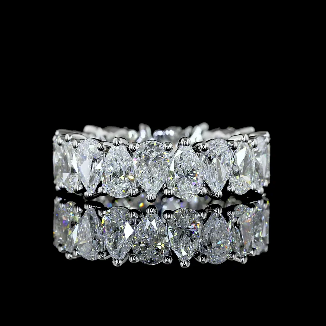 4.56 Cts Platinum Pear Shape Eternity Band Eternity Band