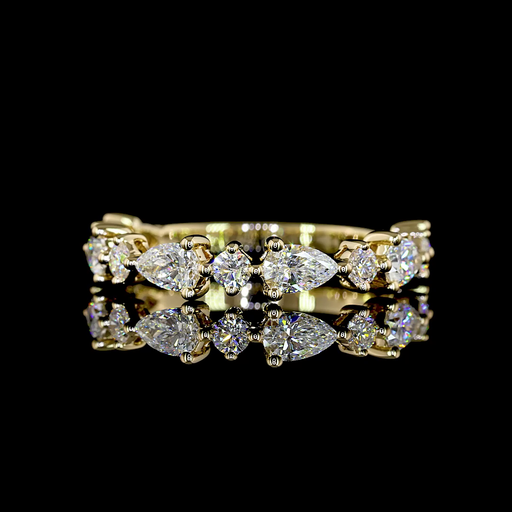 [EB14Y45750RD100PEW] 1.26 Cts 14k Yellow Gold Mix Shape 3/4 Band Eternity Band
