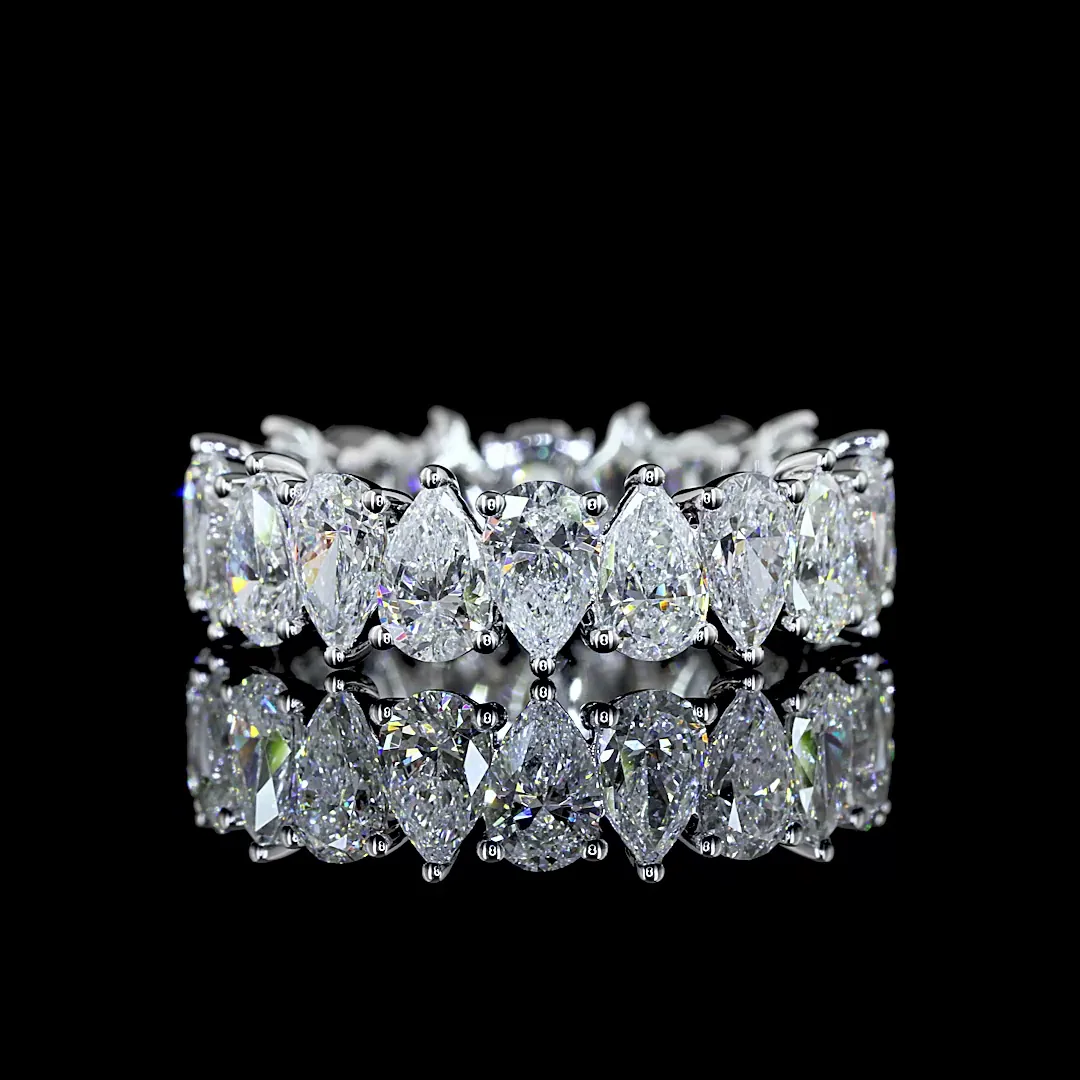 4.18 Cts 14k White Gold Pear Shape Eternity Band Eternity Band