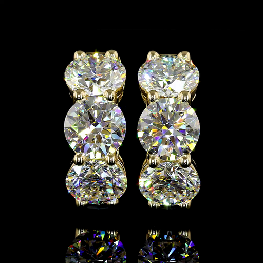 [ER14YHGRD600P] 6.15 Cts 14k Yellow Gold Round Shape Huggies Earring