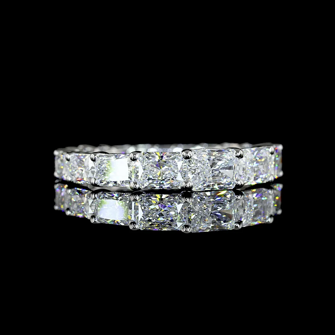 2.91 Cts Platinum Radiant Shape Eternity Band Eternity Band