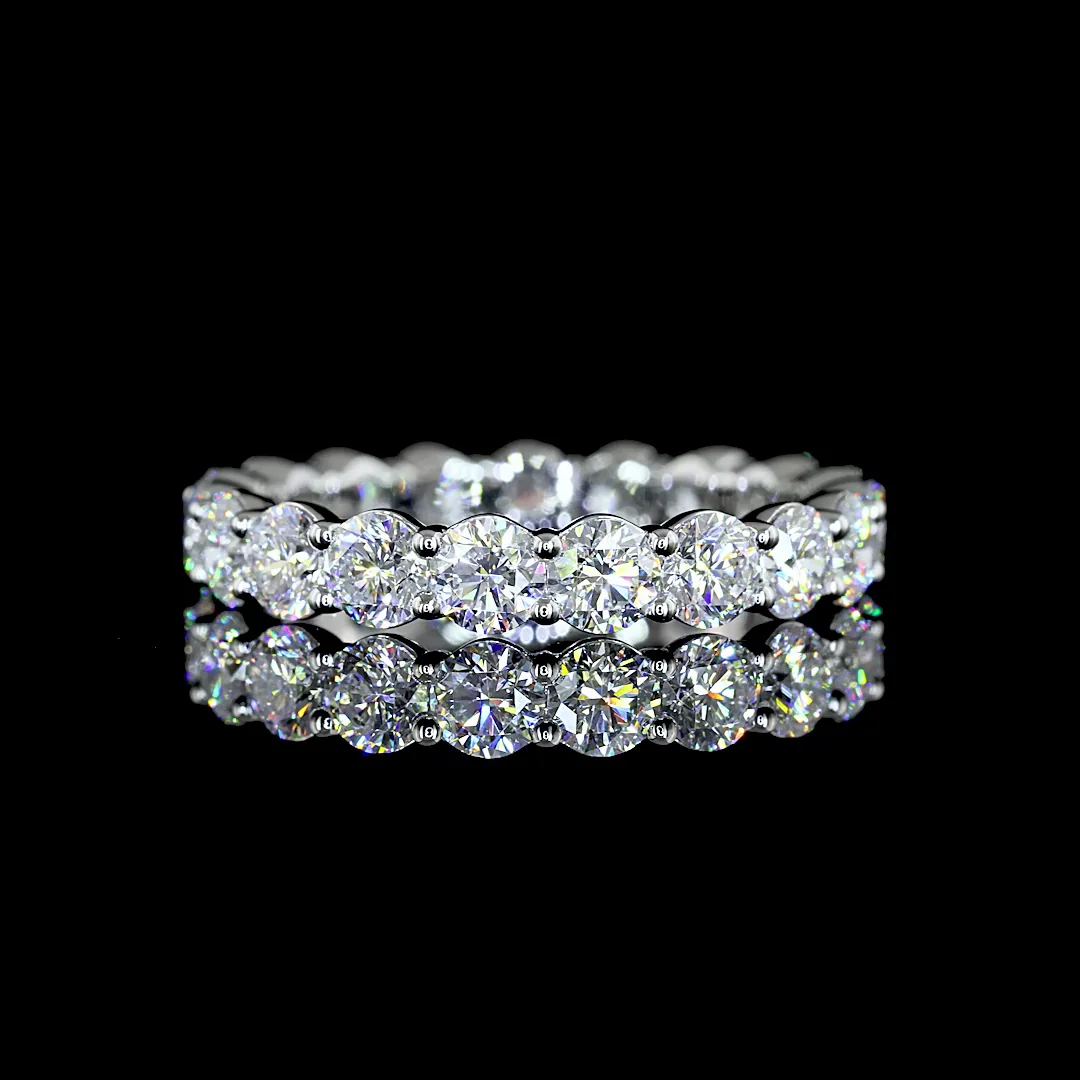 3.03 Cts Platinum Round Shape Eternity Band Eternity Band