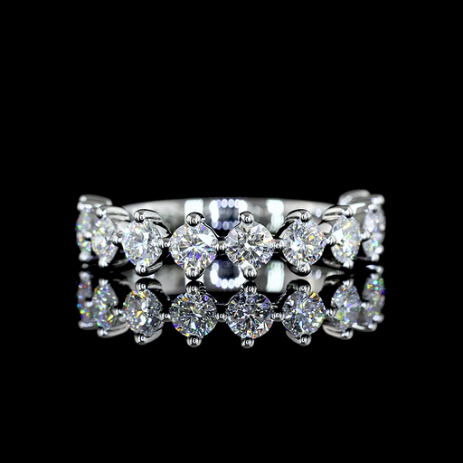 [EBPHFRD85P] 0.89 Cts Platinum Round Shape Half Eternity Eternity Band